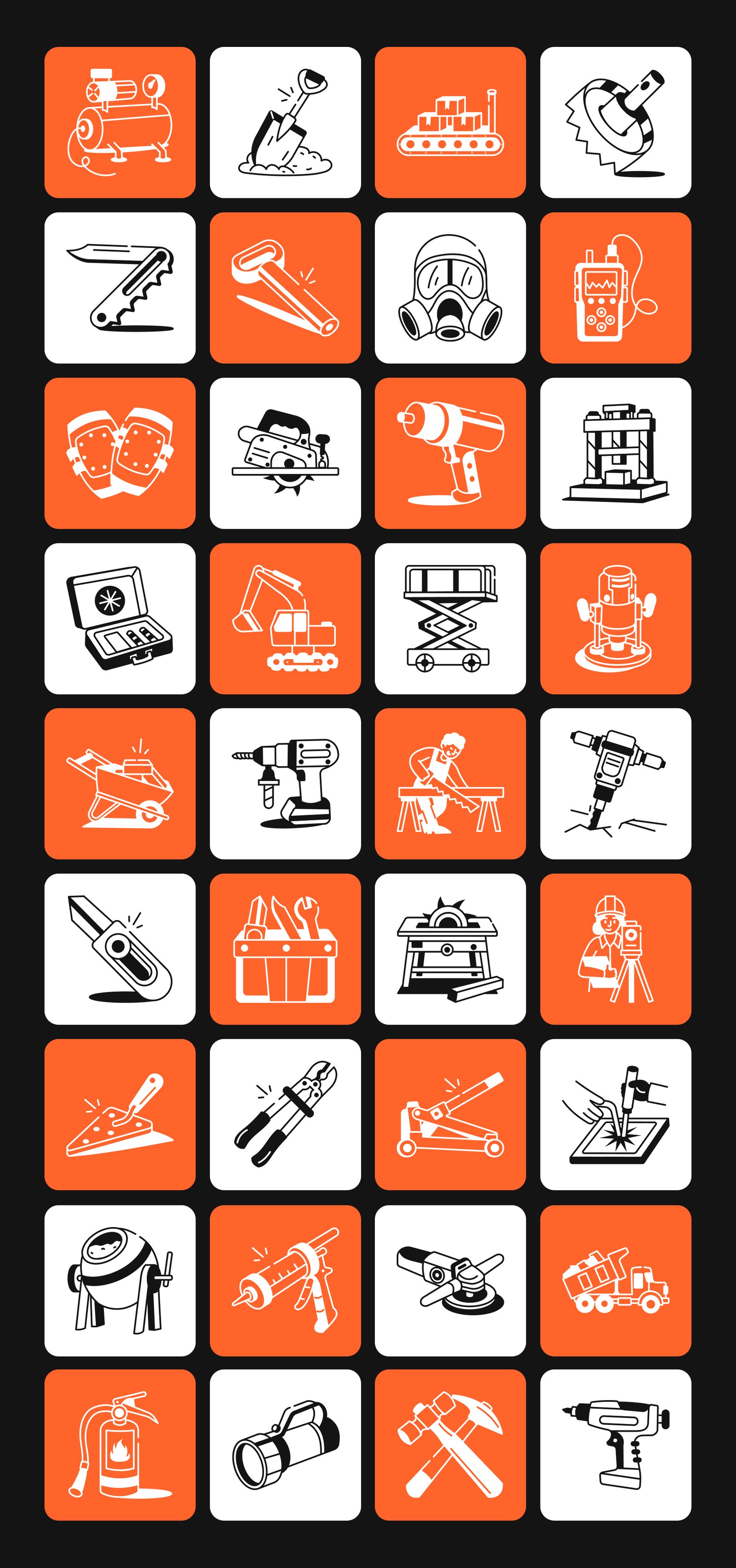 Construction Drawings Illustration Set