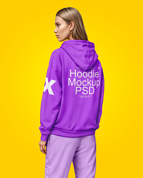 A Woman in a Hoodie Mockup