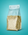 Transparent Package with Green Buckwheat Mockup