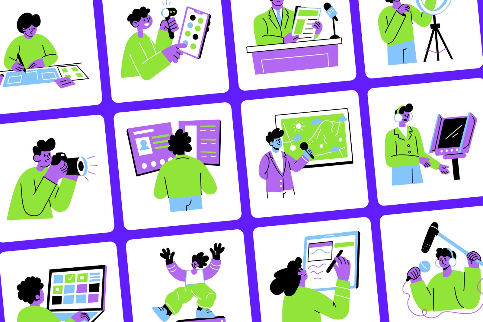 Media Illustration Art Set