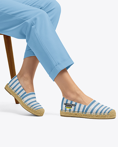 Espadrilles on Women's Legs Mockup - Mockups