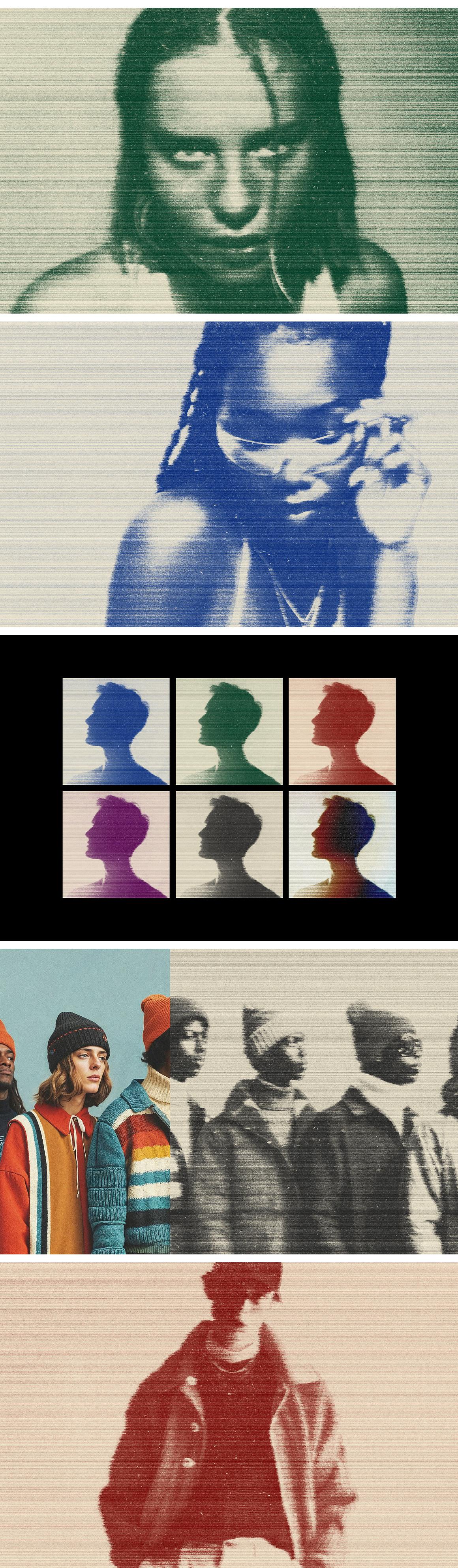 Distorted Colorful Scan Photo Effect