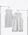 Basketball Jerseys Hanging in a Studio Mockup