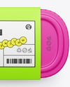 Matte Plastic Container in Paper Sleeve Mockup