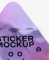 Iridescent Triangle Sticker Mockup