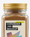 Square Glass Jar with Grounded Coriander Mockup