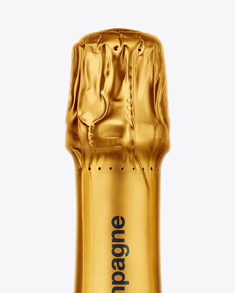 Amber Glass Champagne Bottle Mockup
