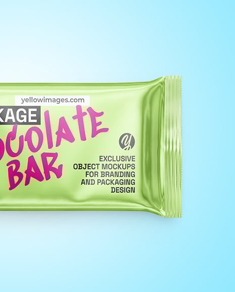 Glossy Metallic Snack Package Mockup