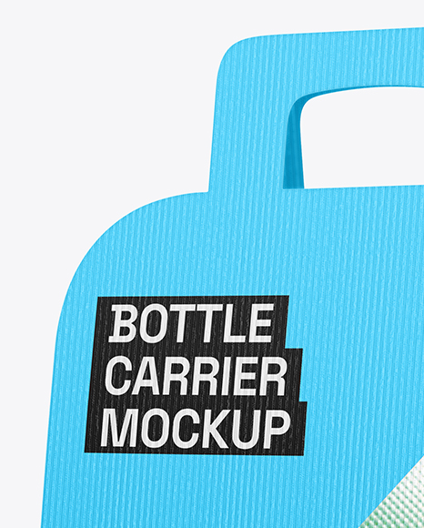 Textured Paper Bottle Carrier Mockup