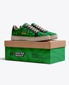 Pair of Sneakers with Shoe Box Mockup