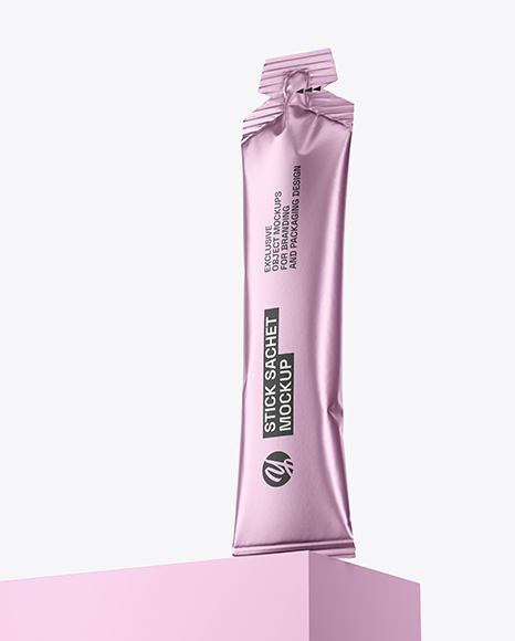 Metallic Stick Sachet Mockup