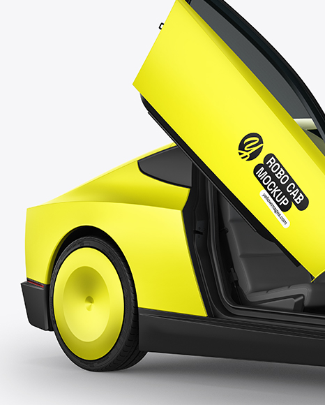 Electric RoboCab W/The Doors Open Mockup - Half Side View