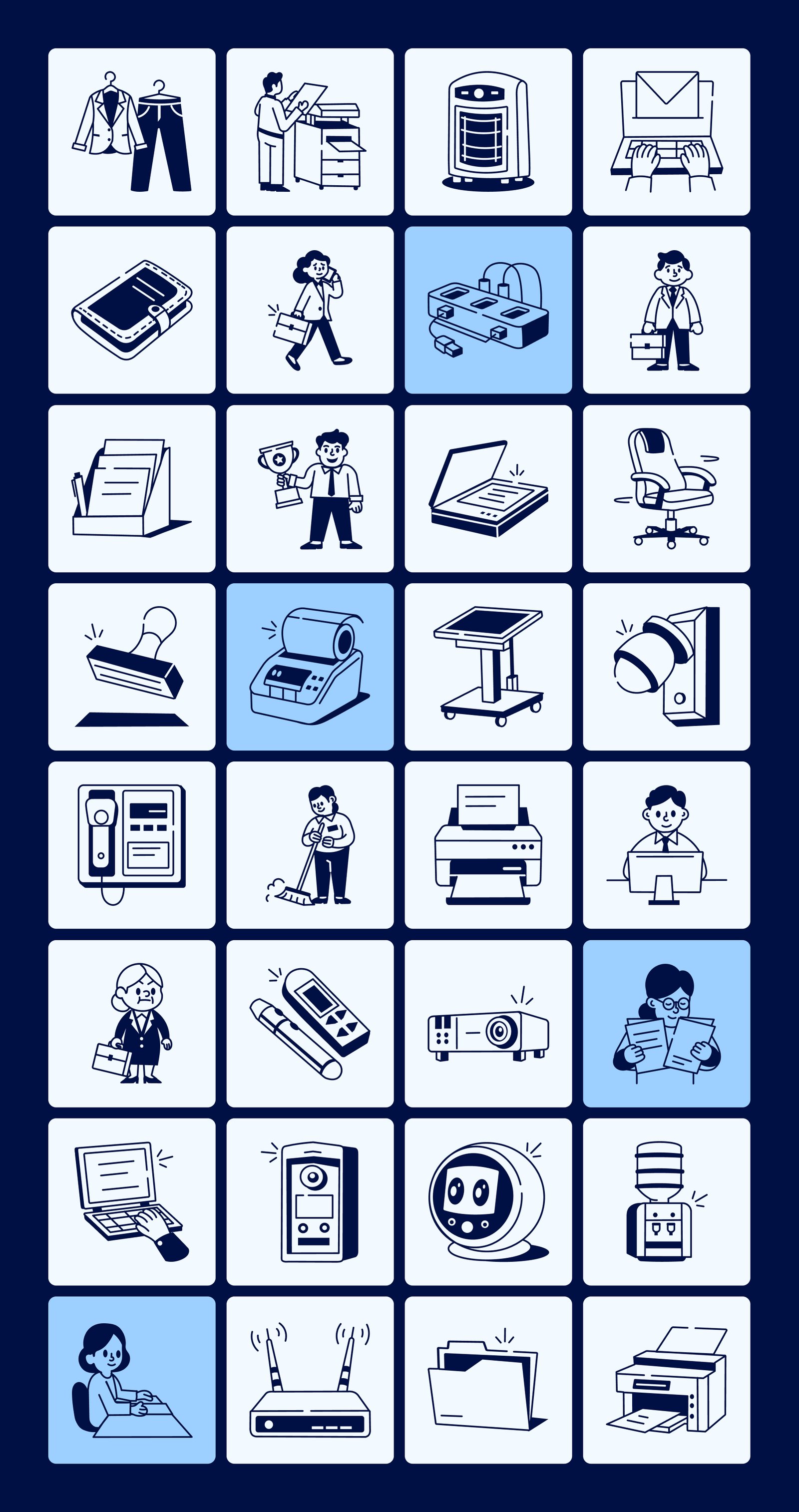 Office Work Drawing Art Set