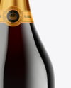 Green Glass Red Champagne Bottle Mockup