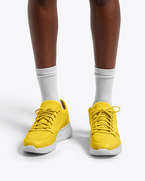 Young Black Woman Wearing Tennis Polo Shirt and Shorts Mockup