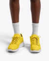 Young Black Woman Wearing Tennis Polo Shirt and Shorts Mockup