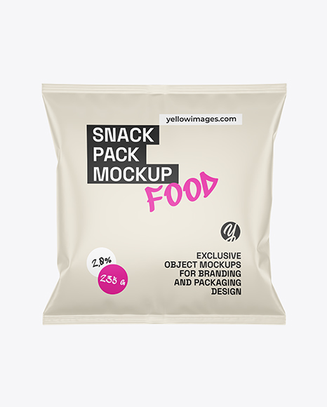 Matte Snack Pack Mockup - Cookie packaging mockup