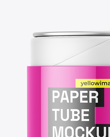 Glossy Paper Tube with Tea Mockup