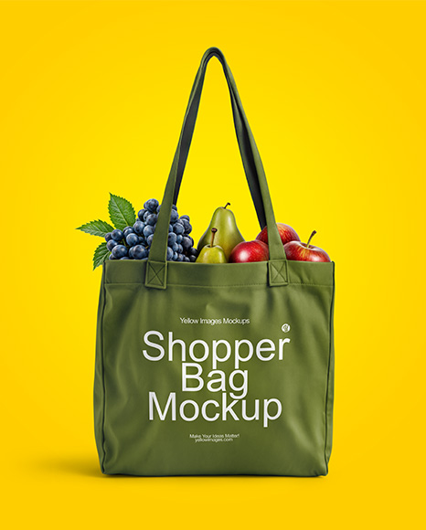 Shopper Bag with Fruits Mockup