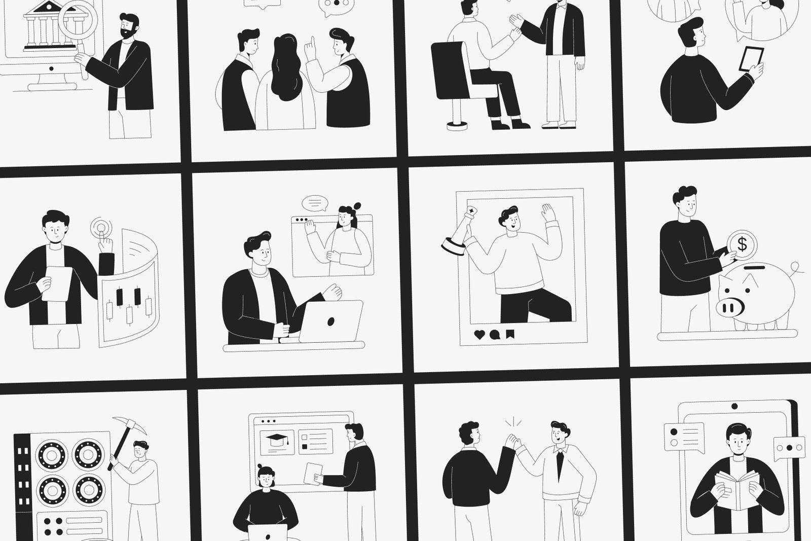 Knowledge and Growth Illustrations Bundle
