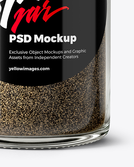 Glass Jar with Grounded Black Pepper Mockup