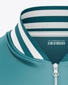 Satin Varsity Zip-Up Jacket Mockup