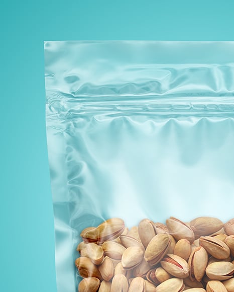 Transparent Pouch with Phistachios Mockup