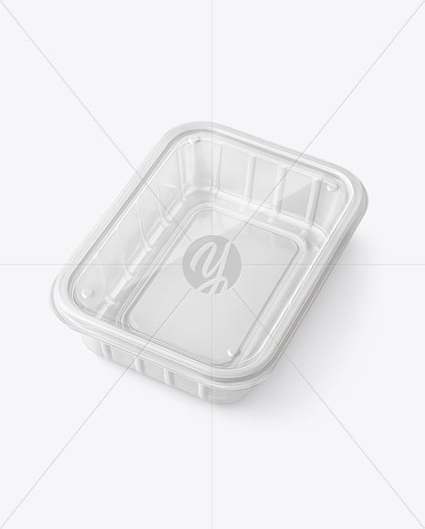 Empty Clear Plastic Food Container Mockup