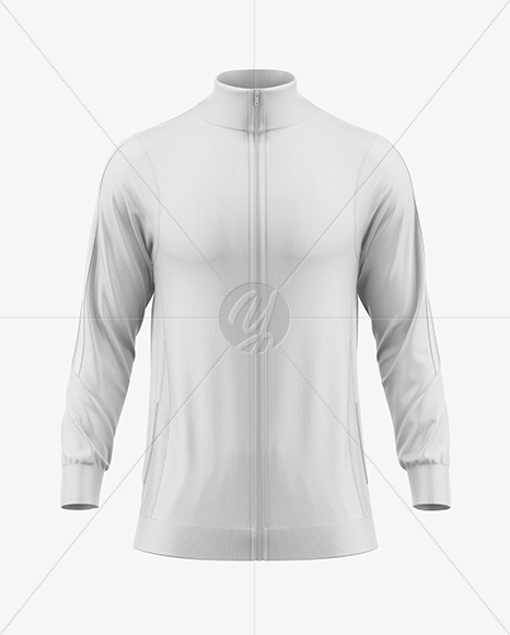 Long Sleeve Training Jacket Mockup - Front View