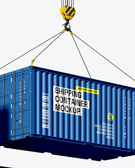Shipping Container with Slings Mockup