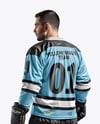 Man Wearing Full Ice Hockey Kit Mockup