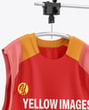 Training Sleeveless Jerseys Hanging in a Studio Mockup