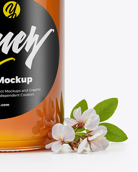Glass Jar with Acacia Honey Mockup