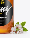 Glass Jar with Acacia Honey Mockup