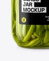 Clear Glass Jar with Pickled Green Beans Mockup