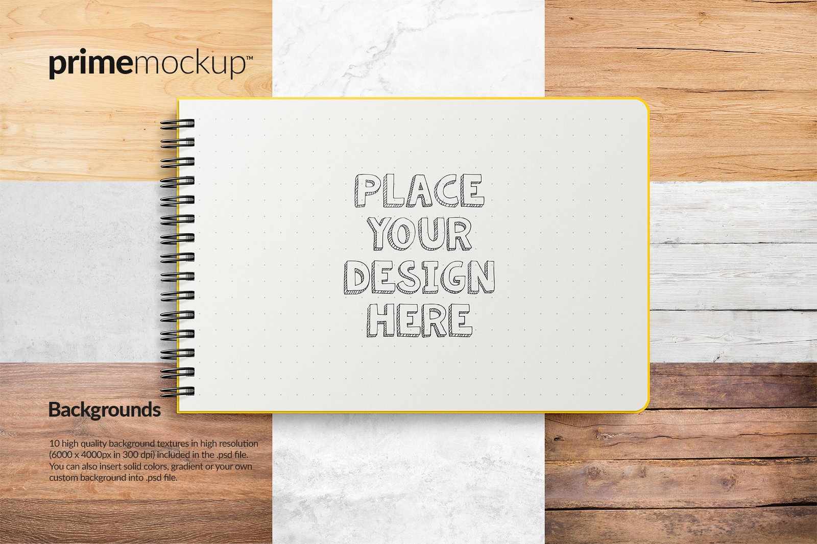 Spiral bound notebook mockup