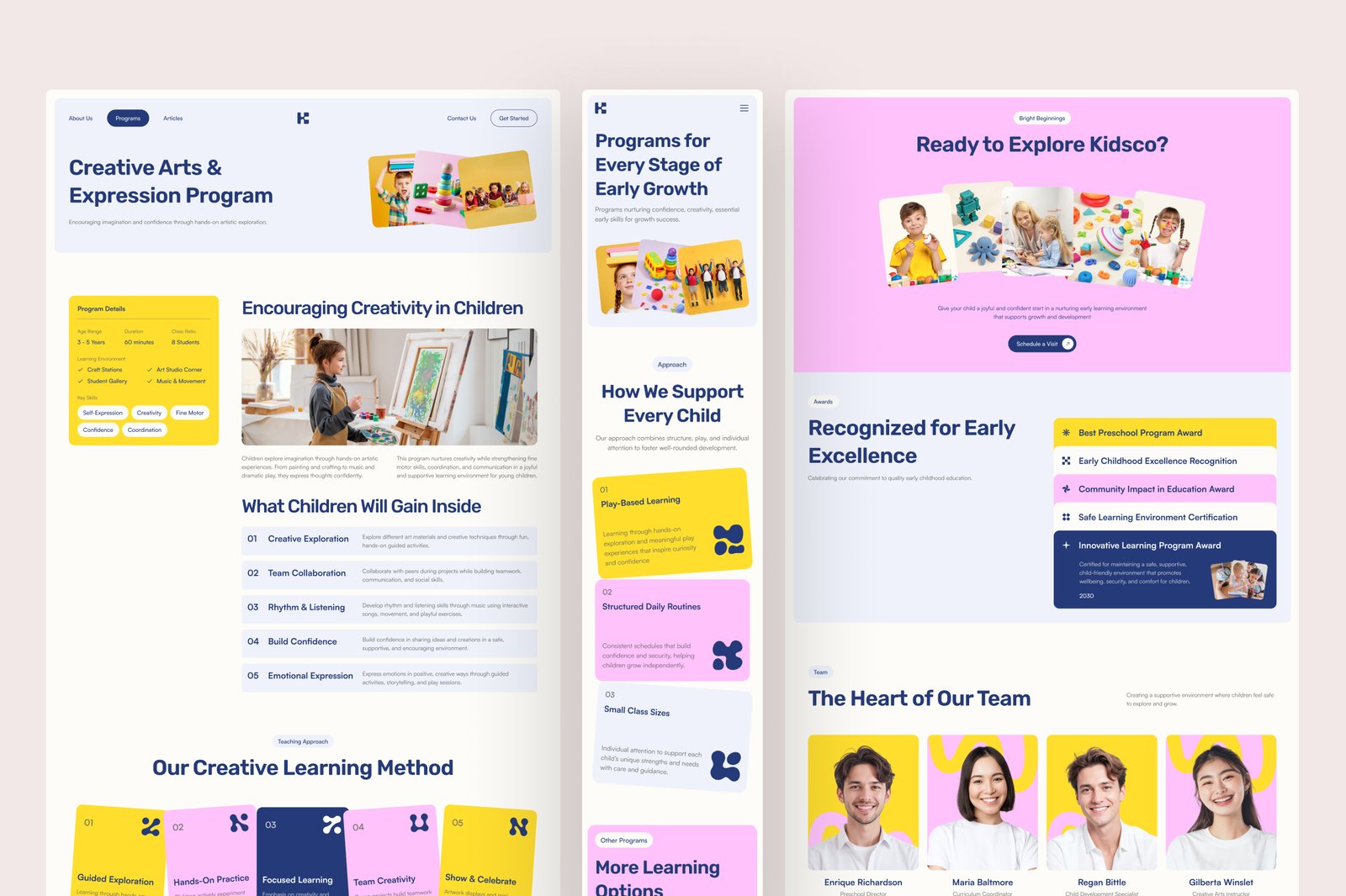 Kidsco – Early Education Website UI Figma Template