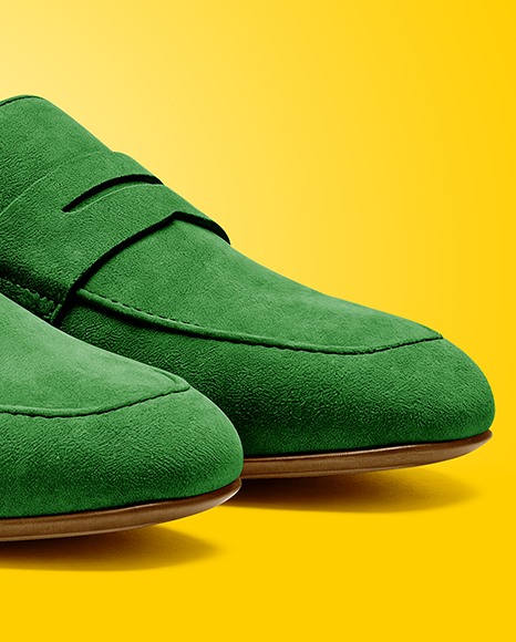 Pair of Suede Loafers Mockup