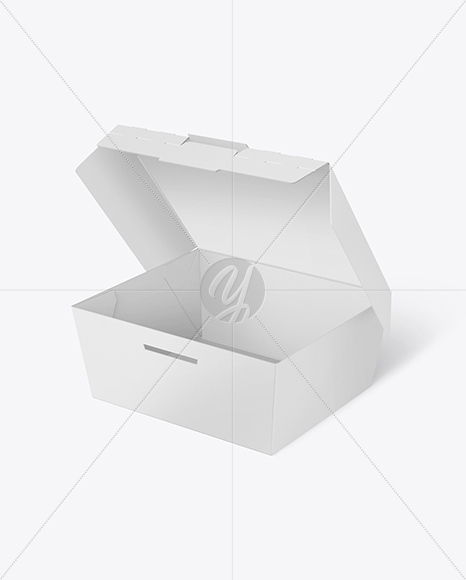 Opened Paper Food Box Mockup