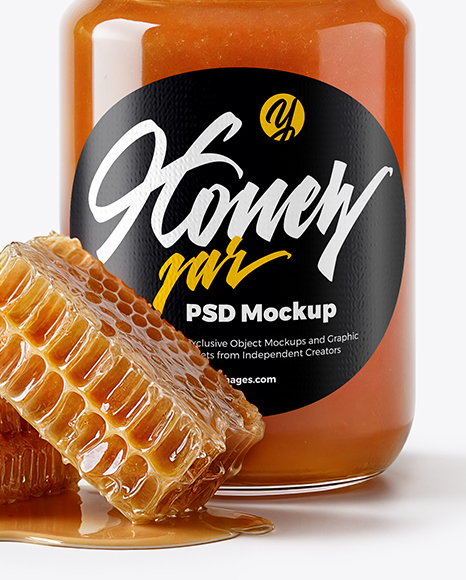 Glass Jar with Rosewood Honey Mockup
