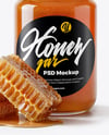 Glass Jar with Rosewood Honey Mockup