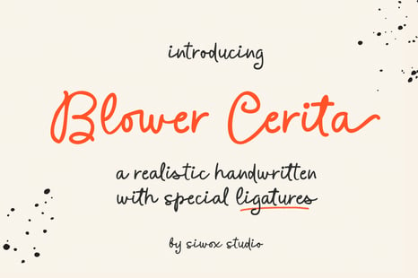 Blower Cerita - a handwritten font - Design