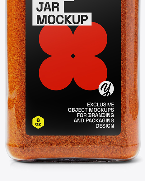 Plastic Square Spice Jar with Smoked Paprika Mockup