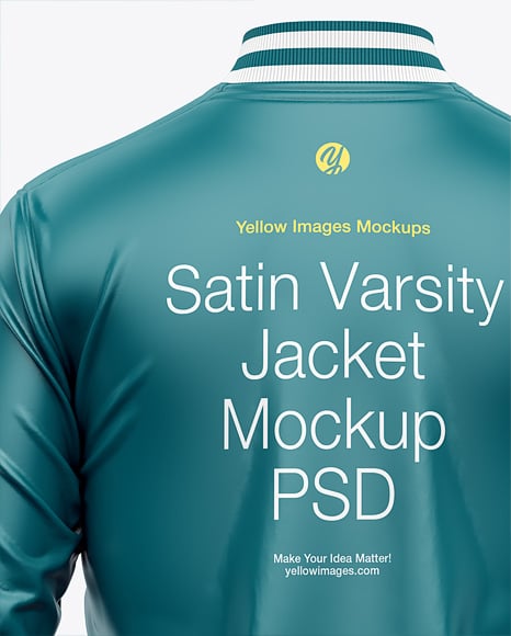 Satin Varsity Zip-Up Jacket Mockup