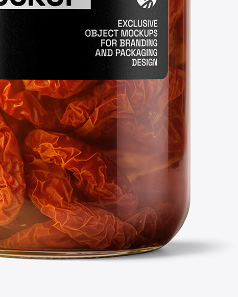 Glass Jar with Sun Dried Tomatoes Mockup