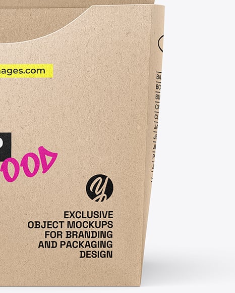 Opened Kraft Paper Food Box Mockup
