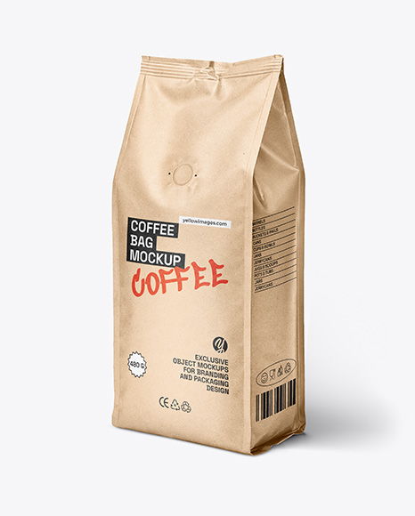 Kraft Paper Coffee Bag Mockup - PSD Mockups