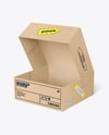 Opened Corrugated Cake Box Mockup