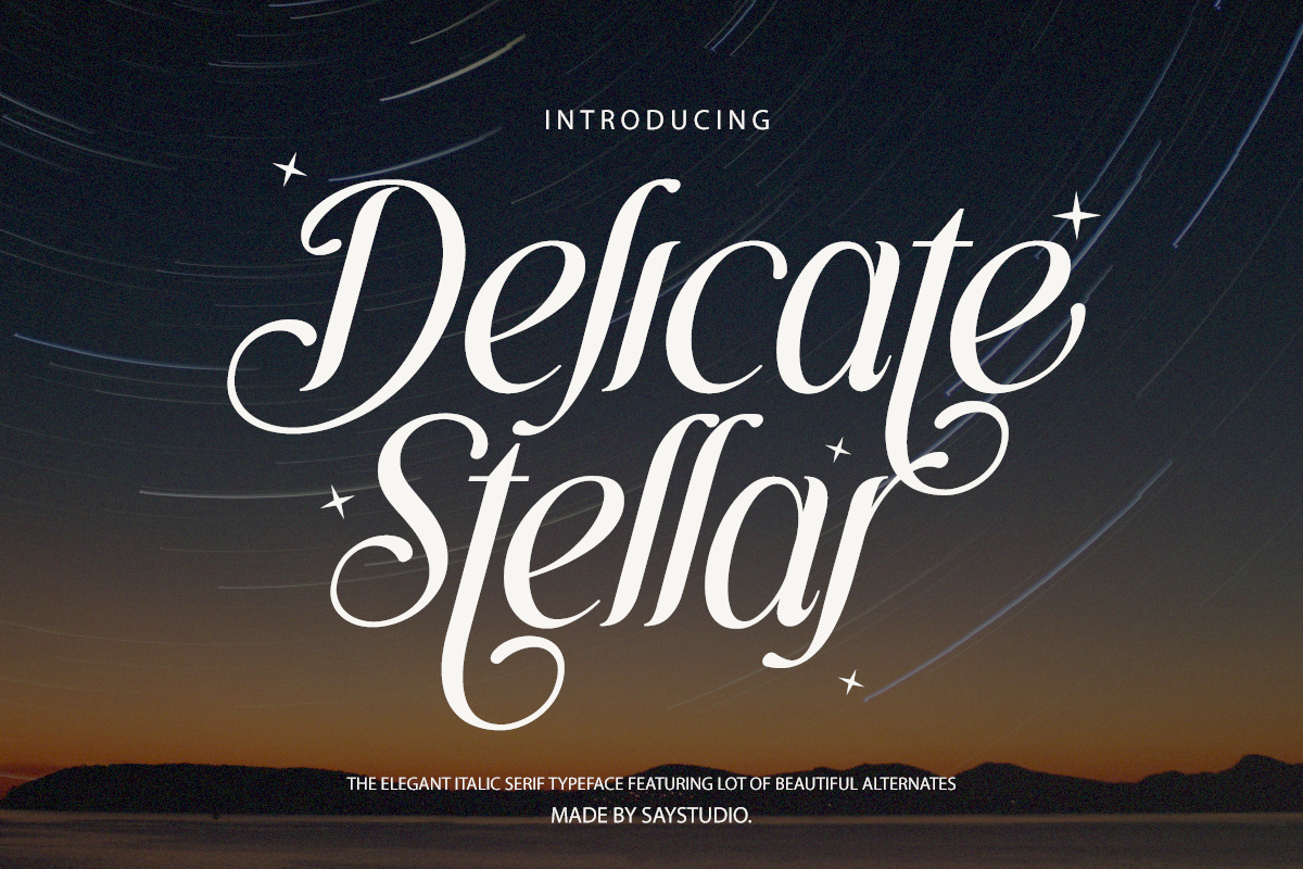 Delicate Stellar - Elegant Italic Font