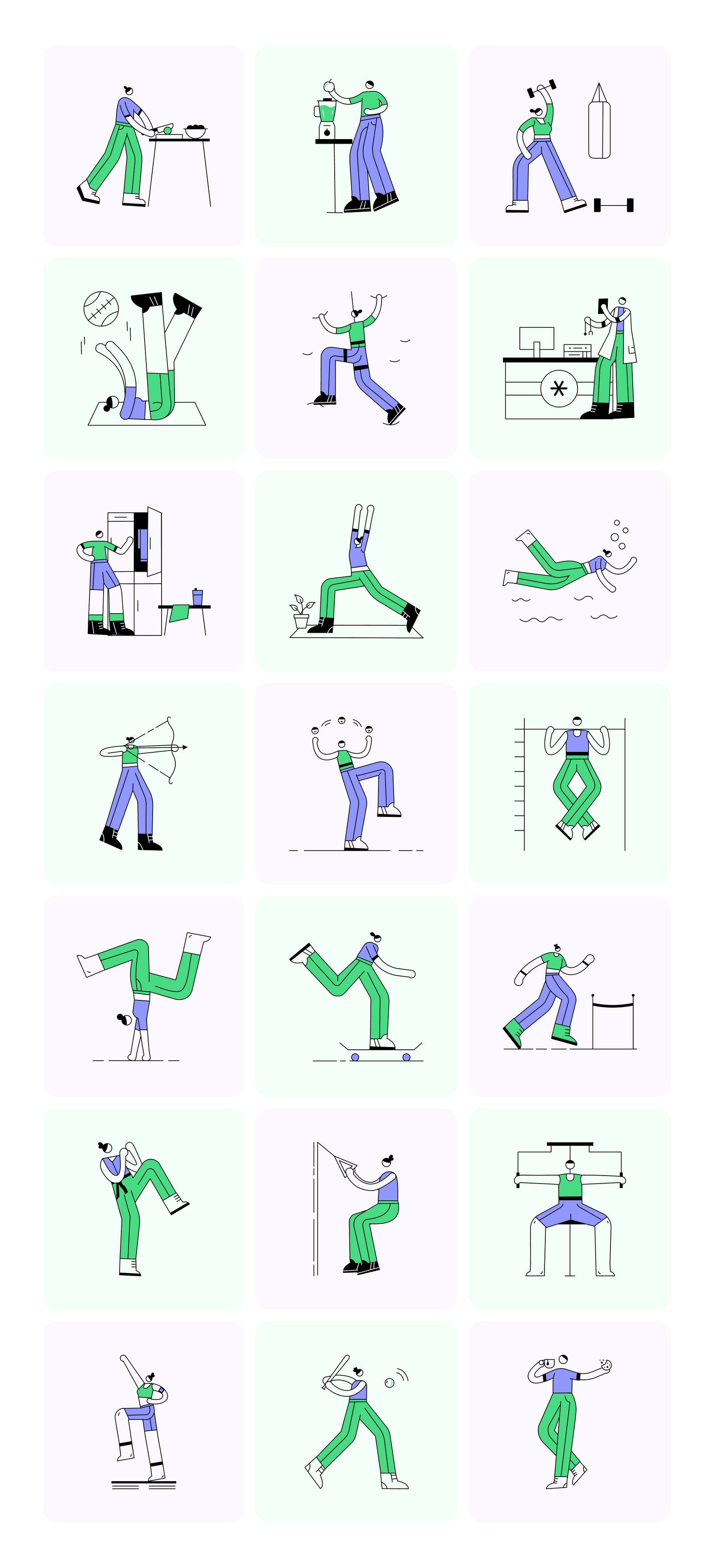 People and Places Illustration Set